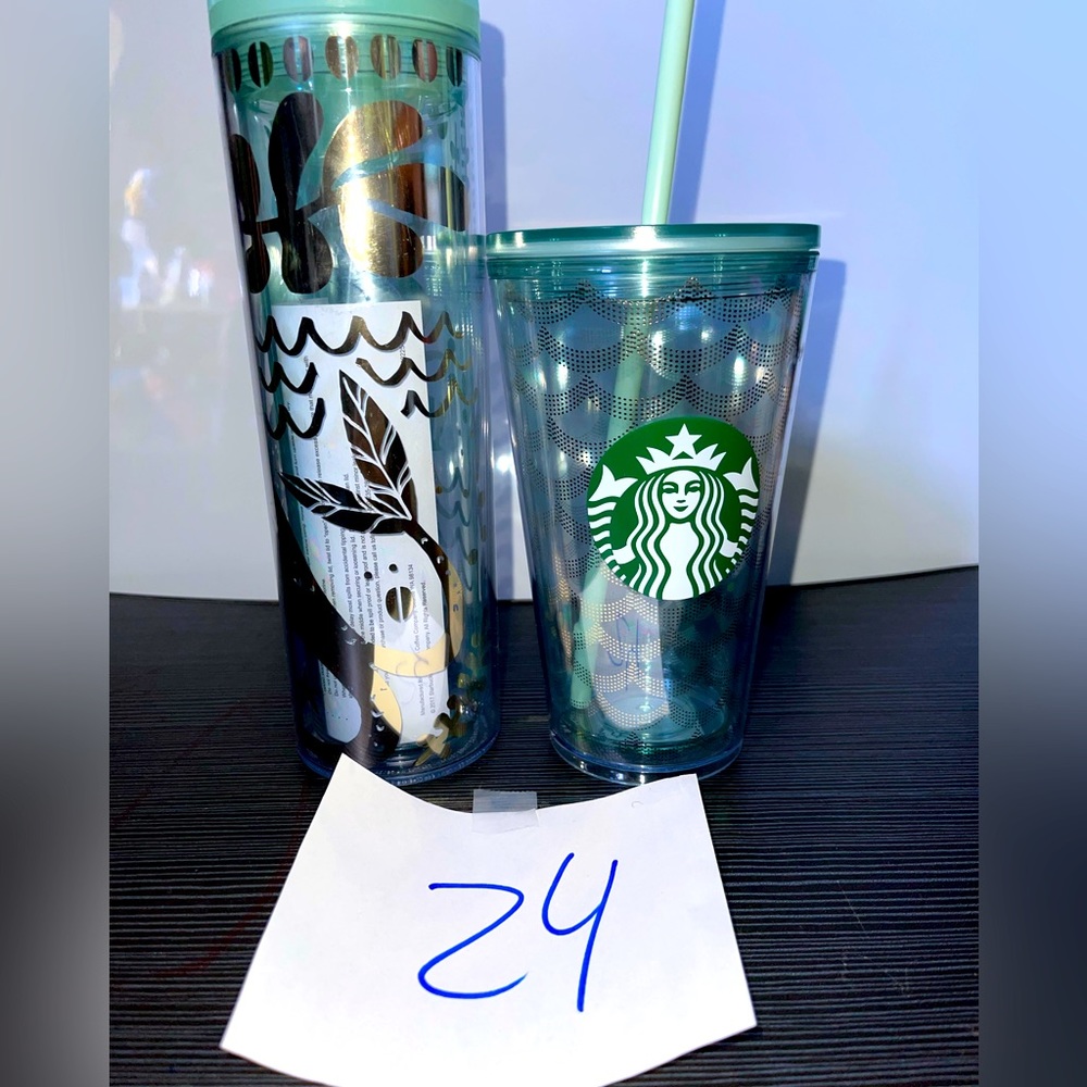 New!!! Starbucks, mermaid collection series 2021 both are clear acrylic tumblers